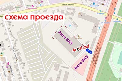 Карта проезда в шинный центр в Кишиневе - 4roti.md